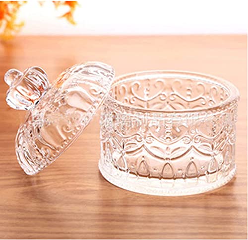 DLiQ Clear crystal glass candy cup creative glass storage can jewelry storage box is suitable for family kitchen