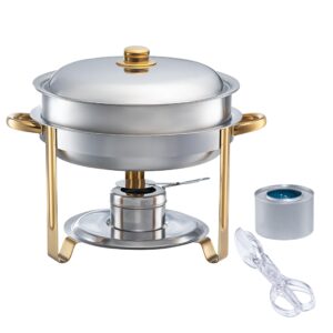 Tiger Chef 4 Quart Round Chafing Dish (3, 4 Quart Round)