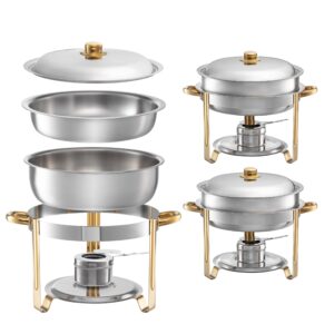 Tiger Chef 4 Quart Round Chafing Dish (3, 4 Quart Round)