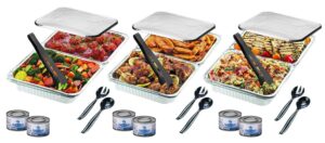 disposable chafing pans dish set - buffet serving chafer combo (30 piece)