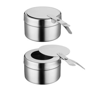 abaodam 2pcs buffet warmer warming trays for buffets party stove food parties fuel cans holder set chafing dish- stainless steel fuel holder with cover chafer canned heat fuel