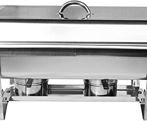 UZOURI Chafing Dish, Stainless Steel Food Warmer Buffet Dish Catering Pan Buffet Heater Stainless Steel Chafing Dish, for Catering Buffet Warmer Tray Dining