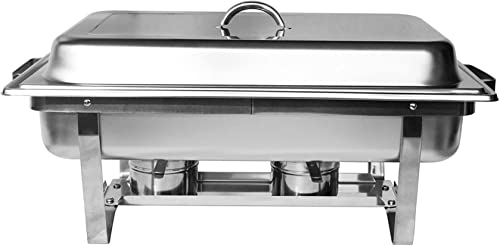 UZOURI Chafing Dish, Stainless Steel Food Warmer Buffet Dish Catering Pan Buffet Heater Stainless Steel Chafing Dish, for Catering Buffet Warmer Tray Dining