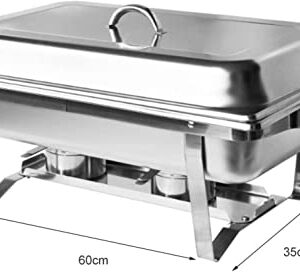 UZOURI Chafing Dish, Stainless Steel Food Warmer Buffet Dish Catering Pan Buffet Heater Stainless Steel Chafing Dish, for Catering Buffet Warmer Tray Dining