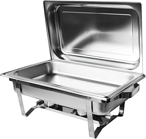 UZOURI Chafing Dish, Stainless Steel Food Warmer Buffet Dish Catering Pan Buffet Heater Stainless Steel Chafing Dish, for Catering Buffet Warmer Tray Dining