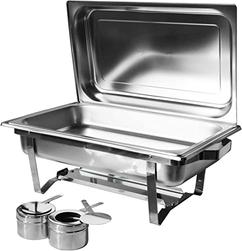 UZOURI Chafing Dish, Stainless Steel Food Warmer Buffet Dish Catering Pan Buffet Heater Stainless Steel Chafing Dish, for Catering Buffet Warmer Tray Dining