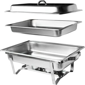 UZOURI Chafing Dish, Stainless Steel Food Warmer Buffet Dish Catering Pan Buffet Heater Stainless Steel Chafing Dish, for Catering Buffet Warmer Tray Dining