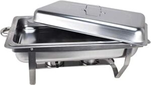 uzouri stainless steel chafing dish, chafing dish set food warmer buffet, stainless steel rectangular full size pans for wedding graduation events parties,9l