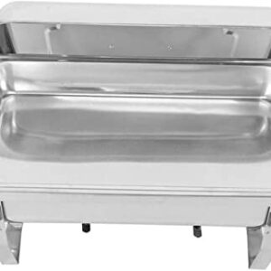 UZOURI Stainless Steel Chafing Dish Set Buffet Silver Catering Warmer Set, Rectangle Chafing Dish Set, for Buffet Catering Kitchen Party(Size:11L) (11L)