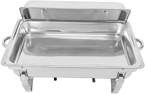 UZOURI Stainless Steel Chafing Dish Set Buffet Silver Catering Warmer Set, Rectangle Chafing Dish Set, for Buffet Catering Kitchen Party(Size:11L) (11L)