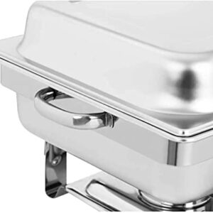 UZOURI Food Warmer, Chafing Dish Stainless Steel Chafing Dish, 9L Food Warmer Buffet Chafing Dishes Set for Catering Buffet Warmer with Folding Frame (Size : 9L) (9L)