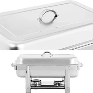 UZOURI Food Warmer, Chafing Dish Stainless Steel Chafing Dish, 9L Food Warmer Buffet Chafing Dishes Set for Catering Buffet Warmer with Folding Frame (Size : 9L) (9L)