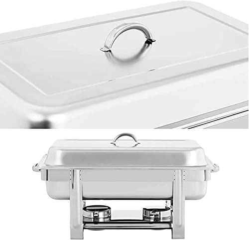 UZOURI Food Warmer, Chafing Dish Stainless Steel Chafing Dish, 9L Food Warmer Buffet Chafing Dishes Set for Catering Buffet Warmer with Folding Frame (Size : 9L) (9L)