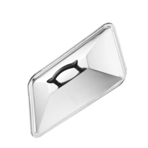 cabilock stainless steel pan cover lid for chafing dishes and steam table pans rectangle pan lids for food warmer buffet serving chafing dishes without window l