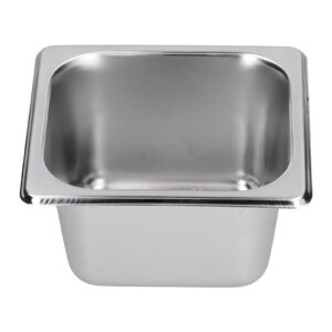 Hotel Pan, Deep Steam Table Pan Anti Jam Steam Table Pan Stainless Steel Hotel Pan Squares Serving Pan Buffet Basin Catering Storage Metal Food Pan for Hotels Restaurant, 6.9x6.4x3.9in