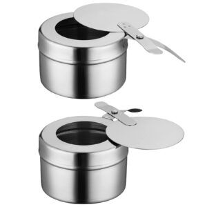 Kichvoe 2pcs Stainless Steel Chafer Wick Fuel Holder Canned Heat Holder Chaffing Dishes Replacement for Buffets Catering Event