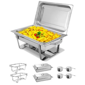 happygrill 2 pack chafing dish 9 quart chafing dish high grade stainless steel chafer dish set