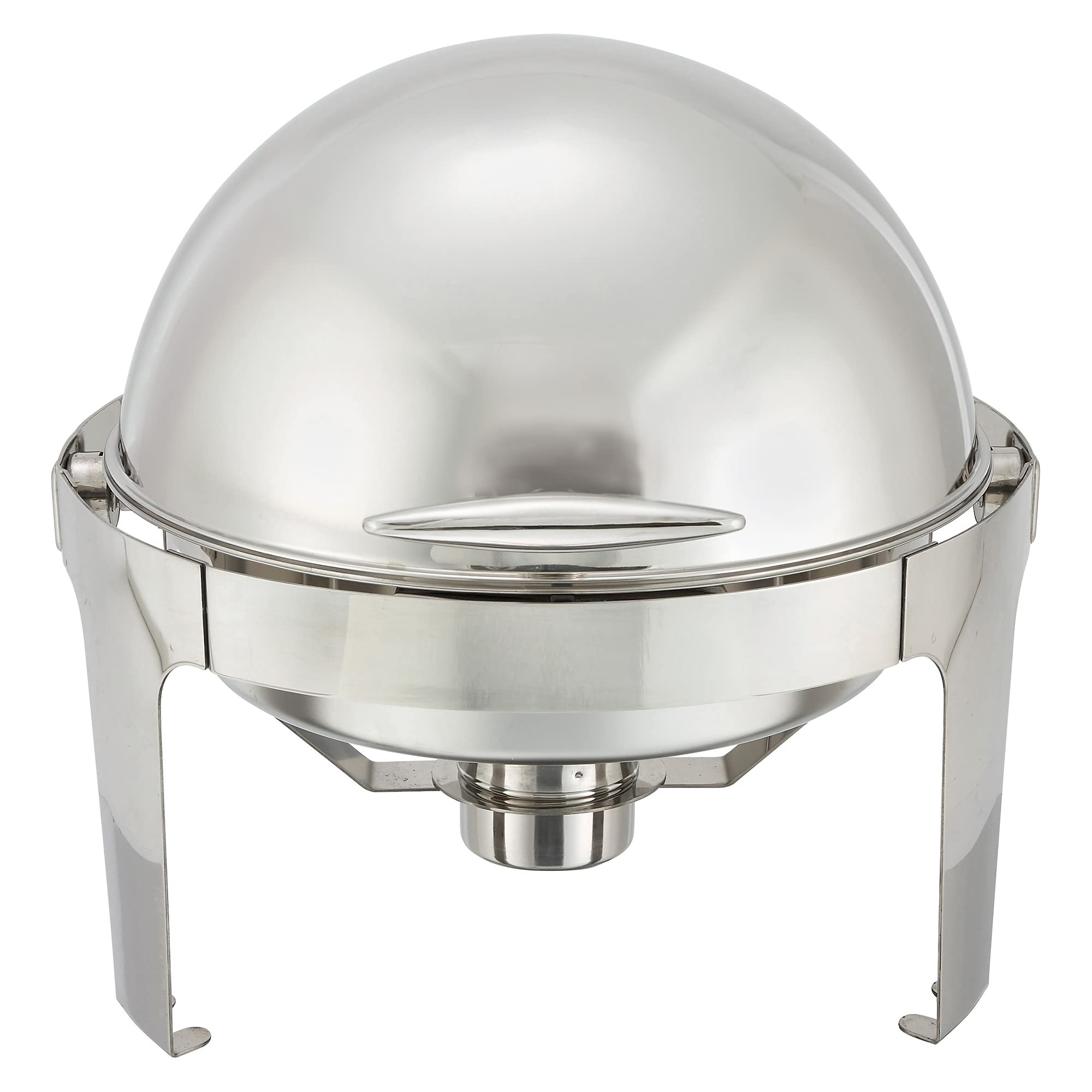 Winco 602 Round Chafer w/Roll-Top Lid & Chafing Fuel Heat MadisonChafer, 6 Quart, Silver