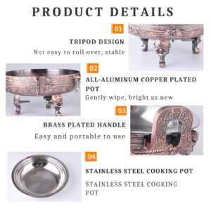 2/4 Pack Chafing Dishes & Food Warmers, Round Chafer Catering Buffet Server Set with Food Pan and Fuel Holders, for Kitchen Party Dining Buffet (Red Bronze),2 Pack