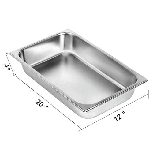 Full Size Stainless Steel Steam Table Pans w/Lids,Food Warmer Buffet Server,Suitable for Hotel,Restaurants and CateringQ