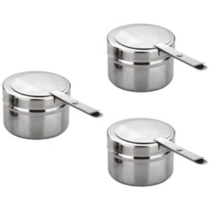 doitool 3pack stainless steel fuel holders, round chafing fuel holders with cover, fuel holder for chafing dish, and buffet, barbecue, party supplies