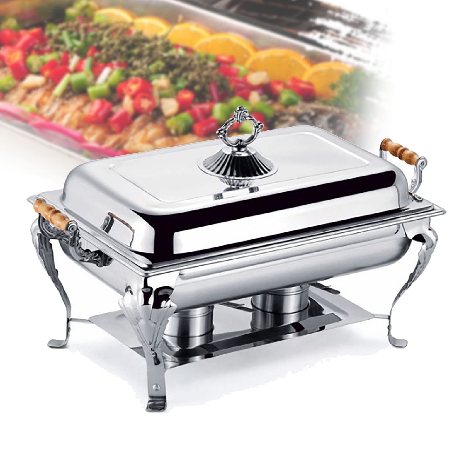 NeNchengLi Stainless Steel Chafing Dish Warming Container Chafing Dish Buffet Set Stainless Steel Food Warmer Food Insulation Parties Buffet Server Pan Warming Tray