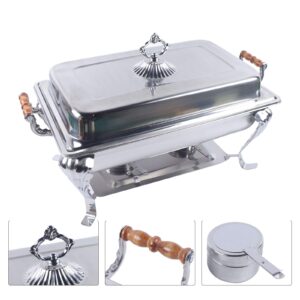 NeNchengLi Stainless Steel Chafing Dish Warming Container Chafing Dish Buffet Set Stainless Steel Food Warmer Food Insulation Parties Buffet Server Pan Warming Tray