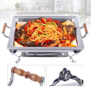 NeNchengLi Stainless Steel Chafing Dish Warming Container Chafing Dish Buffet Set Stainless Steel Food Warmer Food Insulation Parties Buffet Server Pan Warming Tray