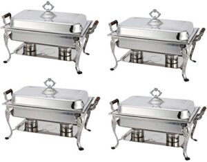 4 pack royal rectangular crown chafing dish sets food warmers 8-quart $20 rebate