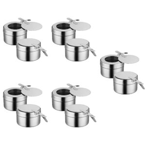 doitool 10pack stainless steel fuel holders, chafing fuel holders with cover, fuel holder for chafing dish, and buffet, barbecue, party supplies