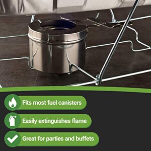 Restaurantware Stainless Steel Chafer Wick Fuel and Sterno Canned Heat Holder with Safety Cover: Perfect for Buffets and Catering Events - Fits Canisters up to 8-OZ - 1-CT