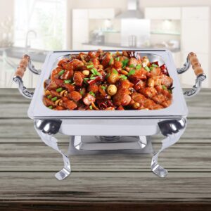 Chafing Dish Buffet Set, Stainless Steel Food Warmer Buffet Square Chafing Dish Food Warmer for Parties Events Wedding