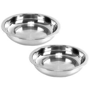 fulgutonit 2 packs 4 qt/3.8 l stainless steel food pan for chafing dish buffet set, round hotel pan for food preparation