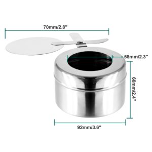 Coufce Stainless Steel Fuel Holder with Cover, Chafer Wick Fuel and Sterno Canned Heat for Buffets, Barbecue and Catering Events(4Pcs)