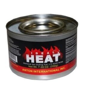 Ideal Heat 2.5 Hour Gel Fuel Methanol Instant Camping Cooking Fuel Chafing Cans (Pack of 6)