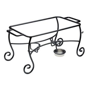 american metalcraft cf1 wrought iron chafer frames with cups, silver
