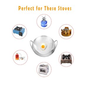 HIOVIOSS Small Wok 9.5inch, Stainless Steel Reheating Pot Alcohol Pan Round Deep Bottom Personal Chafer for Warm Up Food