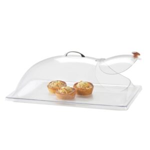 cal-mil 339-12 clear chafer cover with door, 12" width x 20" depth x 7" height, clear