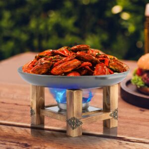 Non Stick Grill Plate Barbecue Alcohol Oven Stov Skewers Chafing Dish Party Buffet Pan for Barbecue, Camping, Party