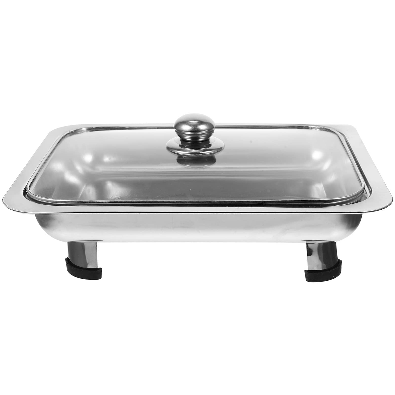 Happyyami Steel Buffet Chafing Pans Buffet Food Warmer Catering Food Warmers Rectangular Chafing Dish Buffet Serving Platters Party Pan Warmers Steam Pan Pallet Banquet Salad Stainless Steel