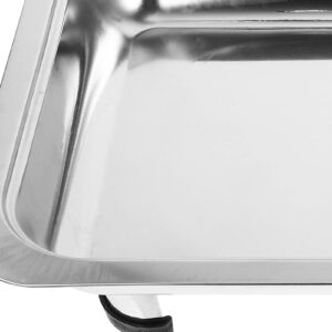 Happyyami Steel Buffet Chafing Pans Buffet Food Warmer Catering Food Warmers Rectangular Chafing Dish Buffet Serving Platters Party Pan Warmers Steam Pan Pallet Banquet Salad Stainless Steel