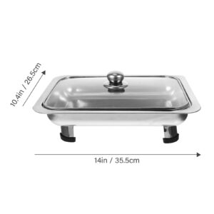 Happyyami Steel Buffet Chafing Pans Buffet Food Warmer Catering Food Warmers Rectangular Chafing Dish Buffet Serving Platters Party Pan Warmers Steam Pan Pallet Banquet Salad Stainless Steel