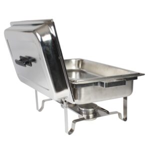 Thunder Group 8 Quart Oblong Stainless Steel Chafer Warmers Full Size Chafer includes 2 Free Chafing Fuel Gel Cans