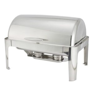 madison chafer 601 - 8 qt full size stainless steel roll top cover winco, set of 6