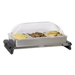 BroilKing NBS-3RT Professional Triple Buffet Server with Rolltop Lids
