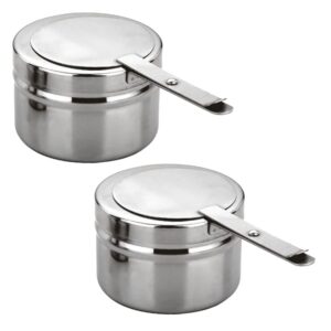 soimiss 2pcs buffet warmer fuel chafer cover holder fuel holder with cover fuel dish burner buffet fuel cans steel round fuel holder canned heat holder stainless steel kitchenware solid