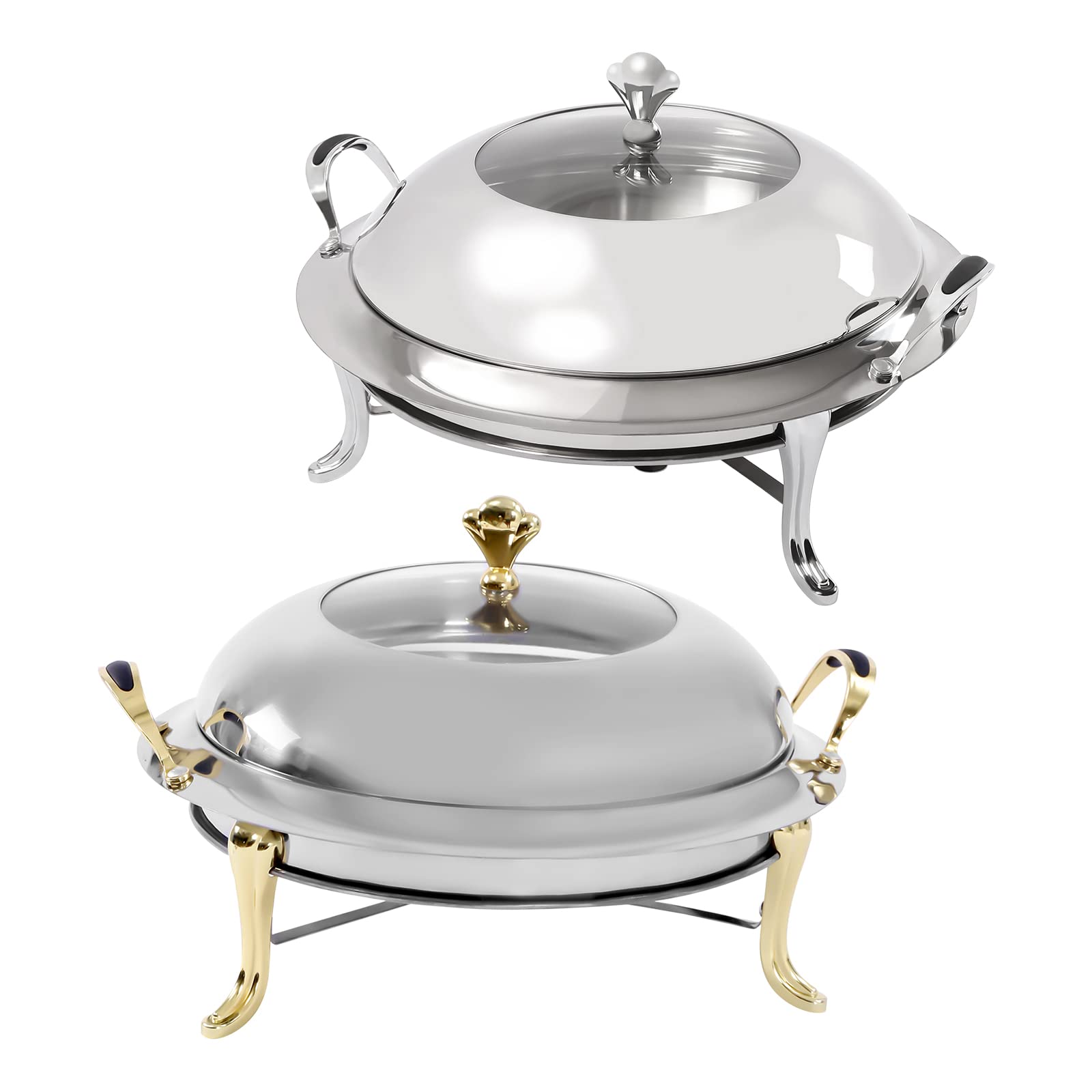 Catering Stainless Steel Chafer Chafing Dish Set 3.17QT Buffet Party Food Warmer with Lid and Chafing,Fuel Holder for Kitchen Party Dining Buffet (Sliver)