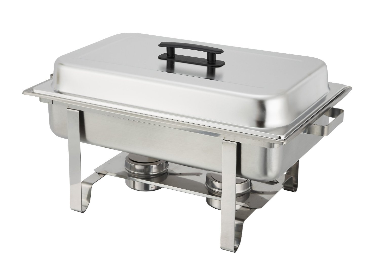 TigerChef 8 Quart Full Size Stainless Steel Chafer with Cool-Touch Plastic Handle (1, Full Size with 1/3rd Inserts)