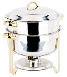 soup chafer,14 qt. deluxe round gold accent