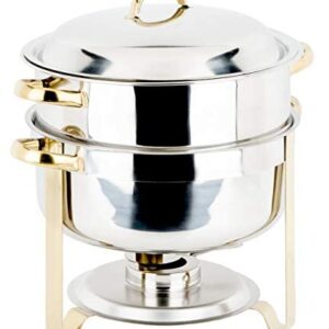 Soup Chafer,14 Qt. Deluxe Round Gold Accent